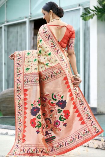 Paithani Patola Silk Patola Print With Zari Woven Saree SR05800437