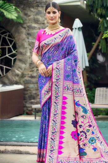 Paithani Patola Silk Patola Print With Zari Woven Saree SR05800435