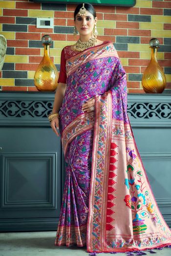 Paithani Patola Silk Patola Print With Zari Woven Saree SR05800438