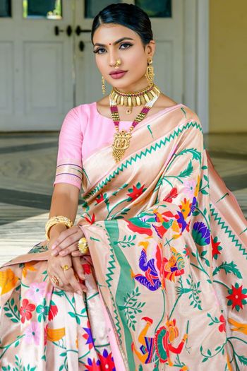 Paithani Silk Floral Zari Woven Saree SR05800450