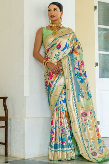 Paithani Silk Floral Zari Woven Saree SR05800452