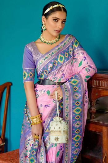 Paithani Silk Meenakari Zari Woven Saree SR05800386