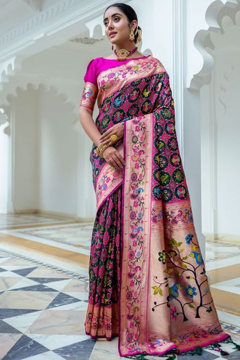 Paithani Silk Meenakari Zari Woven Saree SR05800286