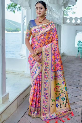 Paithani Silk Meenakari Zari Woven Saree SR05800288