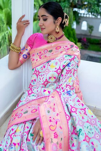 Paithani Silk Meenakari Zari Woven Saree SR05800291