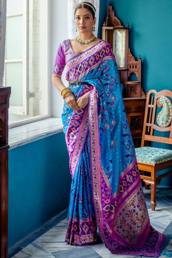 Paithani Silk Meenakari Zari Woven Saree SR05800388