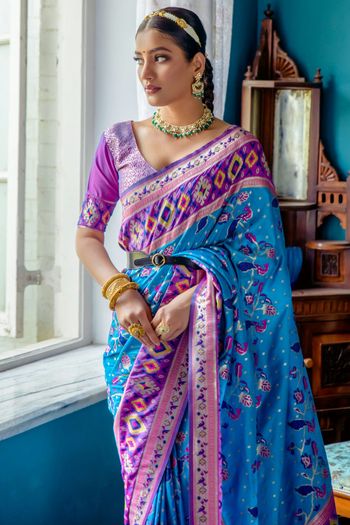 Paithani Silk Meenakari Zari Woven Saree SR05800388