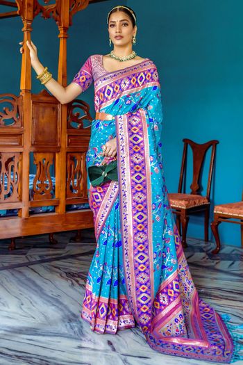 Paithani Silk Meenakari Zari Woven Saree SR05800394