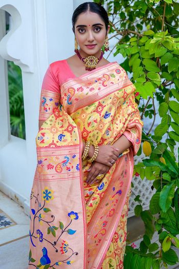 Paithani Silk Meenakari Zari Woven Saree SR05800294