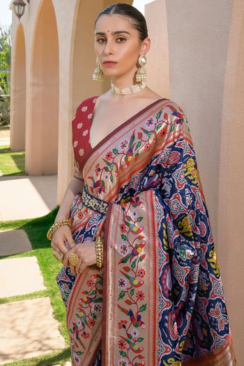 Paithani Silk Minakari Zari Woven Saree SR05800422