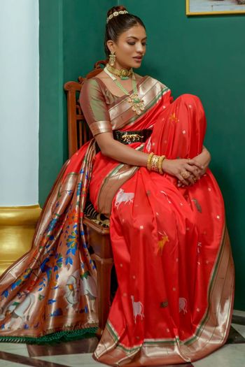 Paithani Silk Zari Woven Saree SR05800403