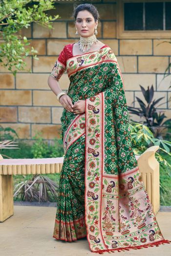 Patola Silk Meenakari Woven Patola Saree SR05800363