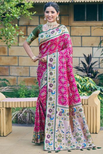 Patola Silk Meenakari Woven Patola Saree SR05800371