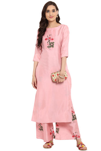 Poly Silk Stitched Digital Print Kurti KR04511958