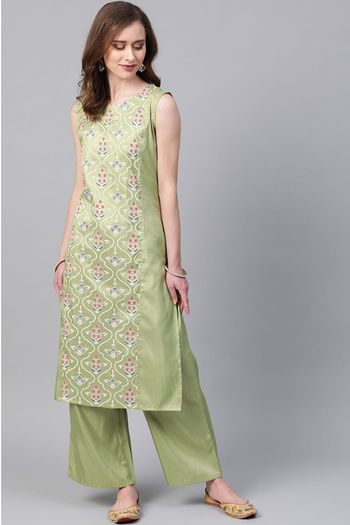 Poly Silk Stitched Khadi Print Kurti KR04511966