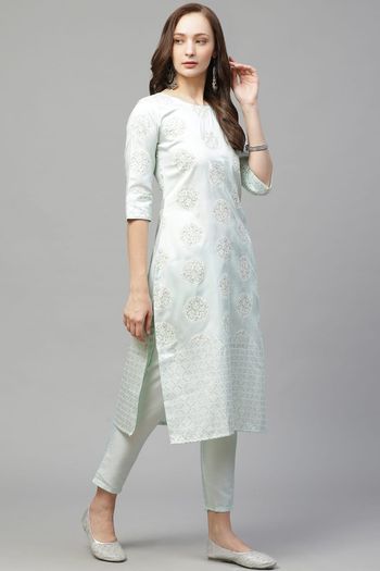 Poly Silk Stitched Khadi Print Kurti KR04511971