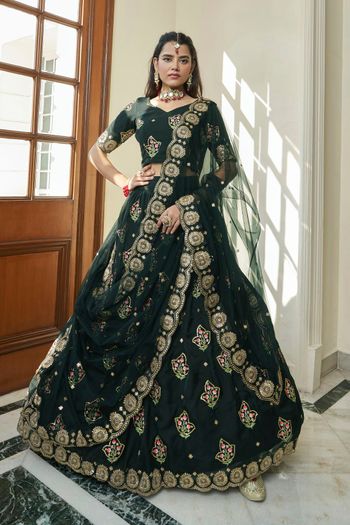 Premium Organza Semi Stitched Designer Lehenga Choli LD05730114