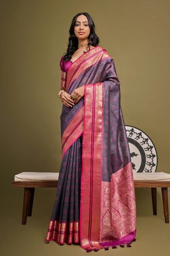 Raw Silk Handloom Woven Saree SR05800530