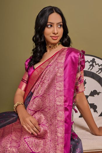 Raw Silk Handloom Woven Saree SR05800530