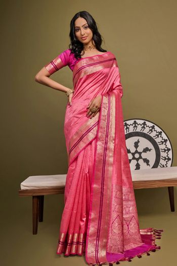 Raw Silk Handloom Woven Saree SR05800534