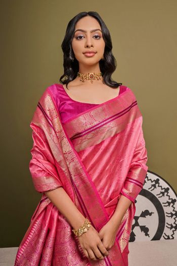 Raw Silk Handloom Woven Saree SR05800534