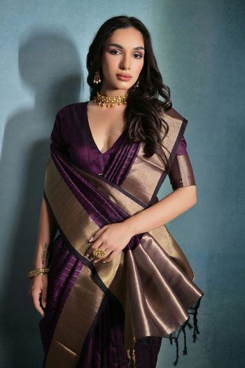 Raw Silk Handloom Woven Saree SR05800502