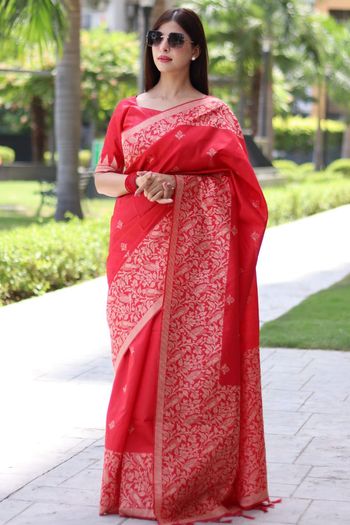 Raw Silk Woven Border Saree SR05800333