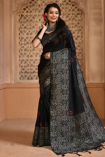 Raw Silk Zari Woven With Tassel Saree SR05800440