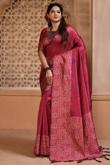 Raw Silk Zari Woven With Tassel Saree SR05800446