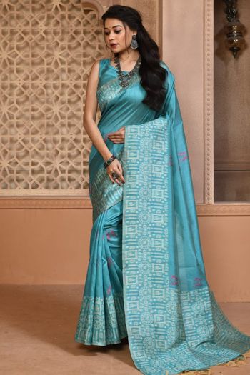 Raw Silk Zari Woven With Tassel Saree SR05800442