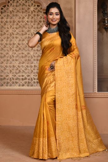 Raw Silk Zari Woven With Tassel Saree SR05800449