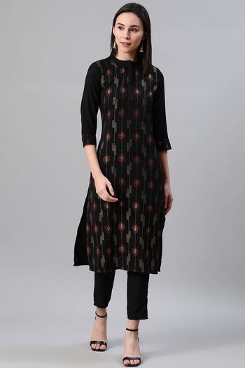 Rayon Stitched Foil Print Kurti KR04511998