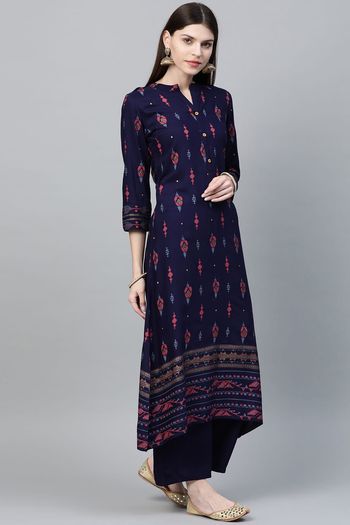 Rayon Stitched Foil Print Kurti KR04511988