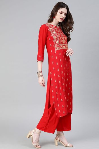 Rayon Stitched Khadi Print Kurti KR04511987