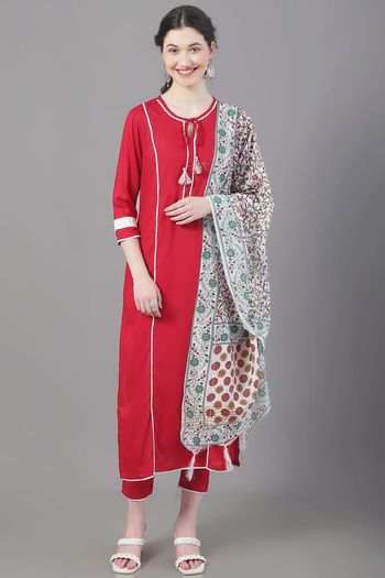 Rayon Stitched Kurti Sets KR04784490