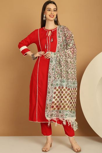 Rayon Stitched Kurti Sets KR04784505