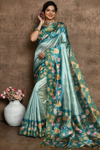 Silk Floral Printed Saree SR05800373