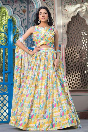 Slim Georgette Digital Print Stitched Lehenga Choli LD01041131