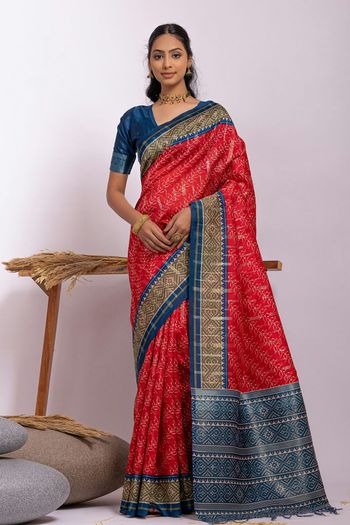 Soft Tussar Silk Handloom Woven Saree SR05800543