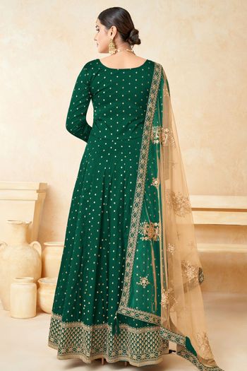 Taffeta Silk Semi Stitched Anarkali Suit SM01640289