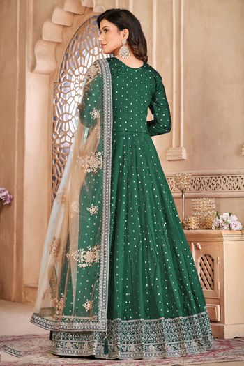 Taffeta Silk Semi Stitched Anarkali Suit SM01640320