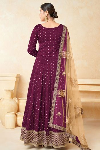 Taffeta Silk Semi Stitched Anarkali Suit SM01640290