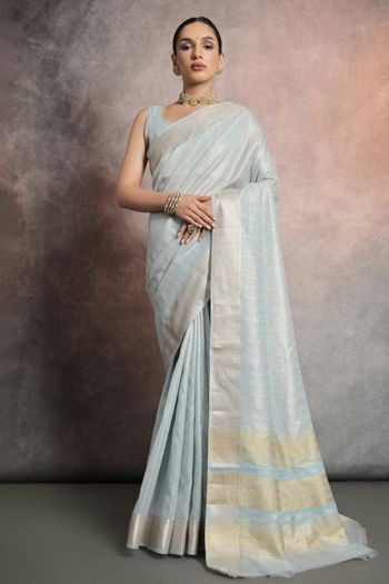 Tissue Linen Handloom Woven Saree SR05800512