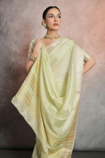 Tissue Linen Handloom Woven Saree SR05800514