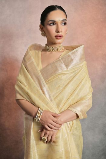 Tissue Linen Handloom Woven Saree SR05800516