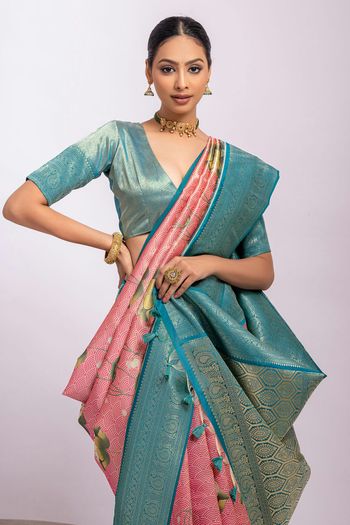 Tissue Silk Handloom Woven Saree SR05800538