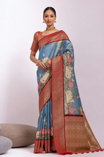 Tissue Silk Handloom Woven Saree SR05800537