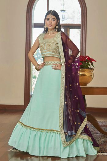 Titan Silk Semi Stitched Designer Lehenga Choli LD05730096