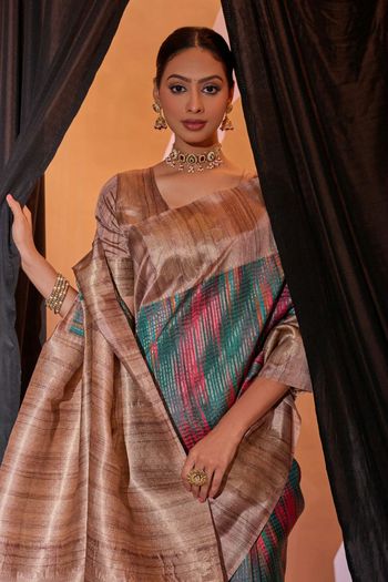 Tussar Silk Handloom Woven Saree SR05800523