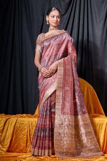 Tussar Silk Handloom Woven Saree SR05800526